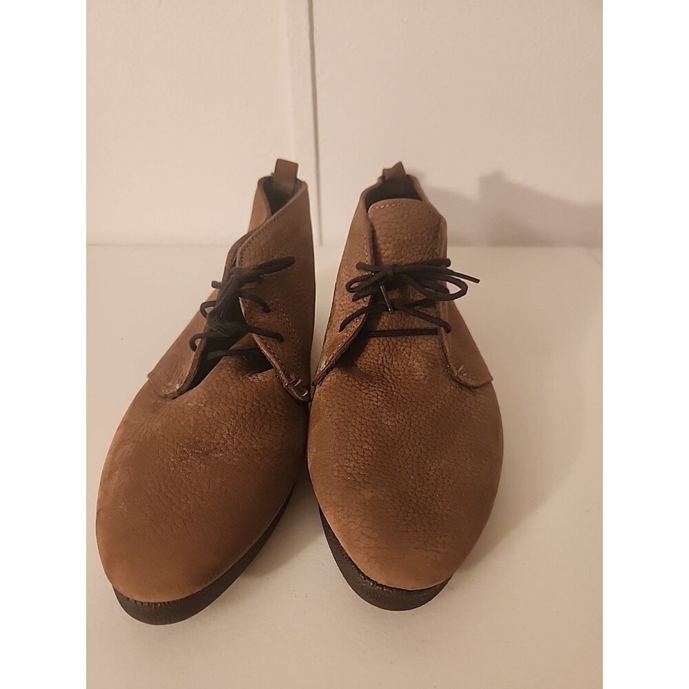 Women  Leather  Lace Up Comfortable Brown Boots